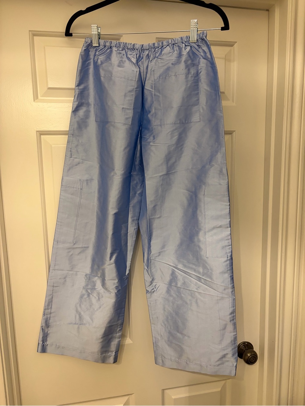 DONNI The Silk Taffeta Cargo Pant IN CLOUD blue xs NWT - Picture 3 of 10